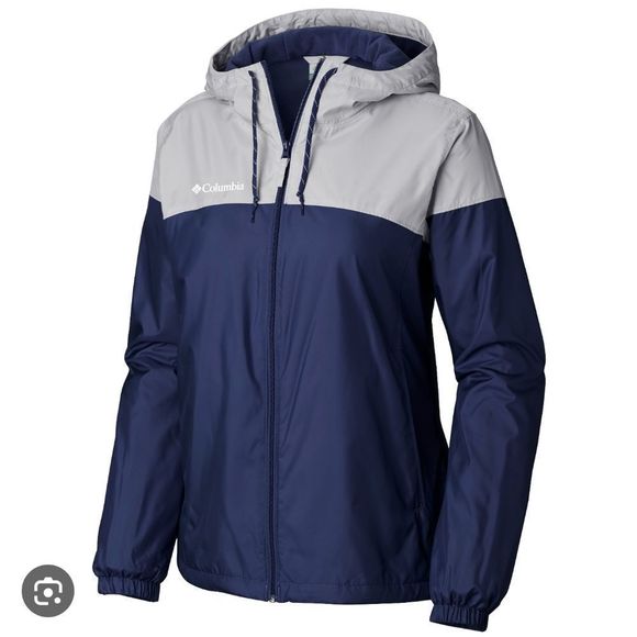 Columbia Jackets & Blazers - Vintage Blue Columbia Zip Up Drawstring Bottom Jacket w/ Pockets Sz Large